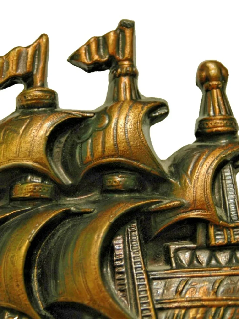 Vintage Sail Ship Boat Bookend Philadelphia MFG Co Heavy Brass